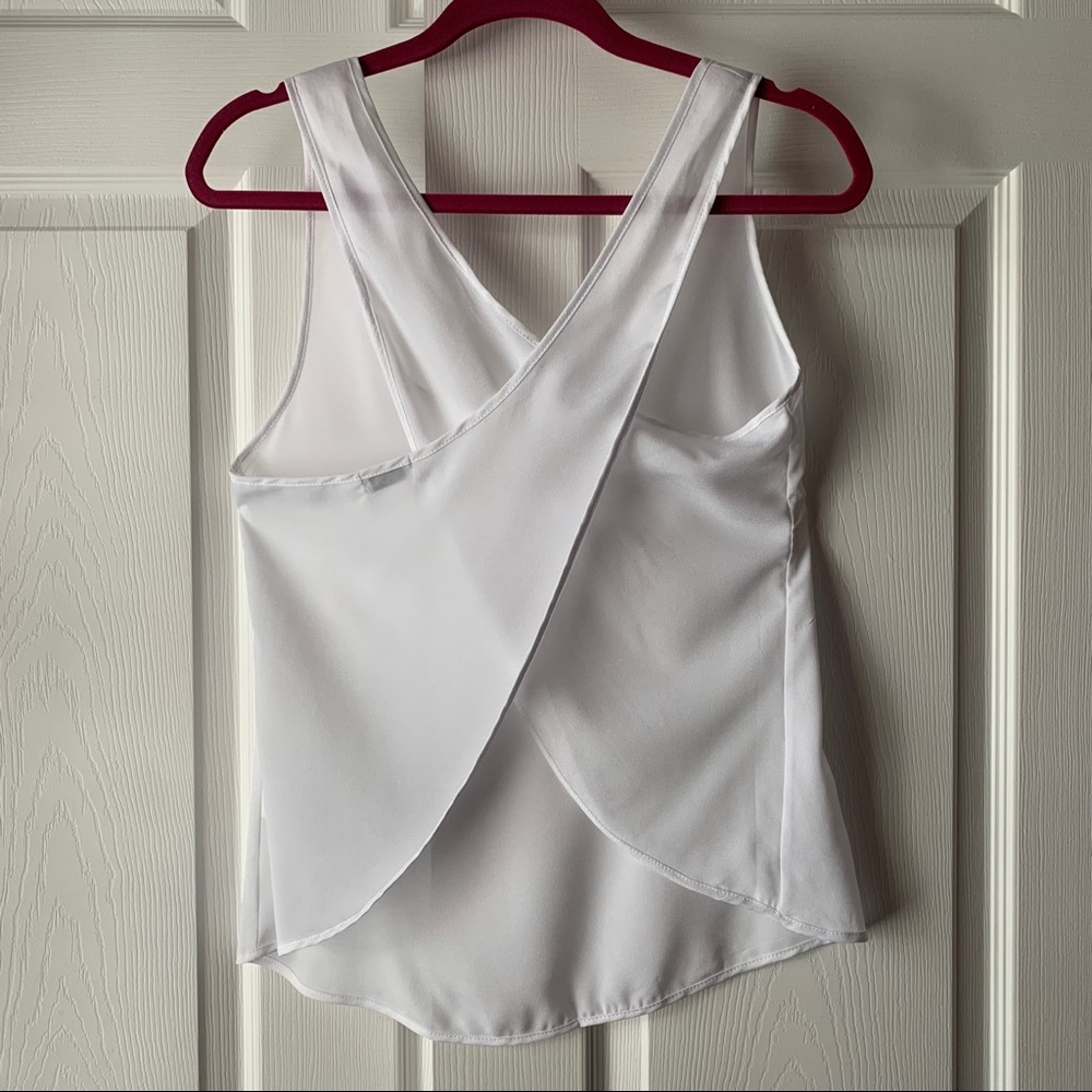 NWOT White Top with Flyaway Back Detail